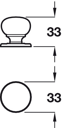 Cotswold Knob Brs Pol D33x33mm