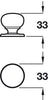 Cotswold Knob Brs Pol D33x33mm