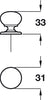 Cotswold Knob Brs Pol Nkl D31x33mm