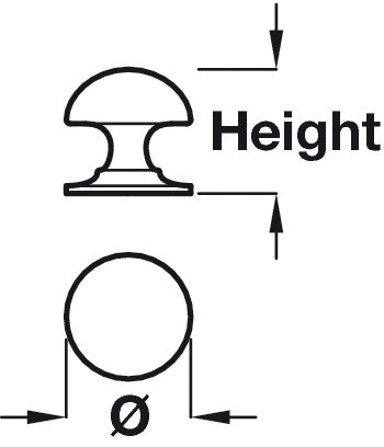 Chatsworth Knob Brass Bru Cop D38x39mm