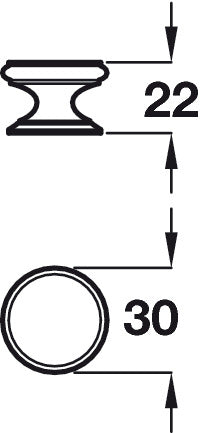 Clayton Knob Brass Pol Brass D30x22mm