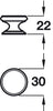 Clayton Knob Brass Pol Brass D30x22mm