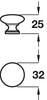 Corrine Knob Brass Pol Brass D32x25mm