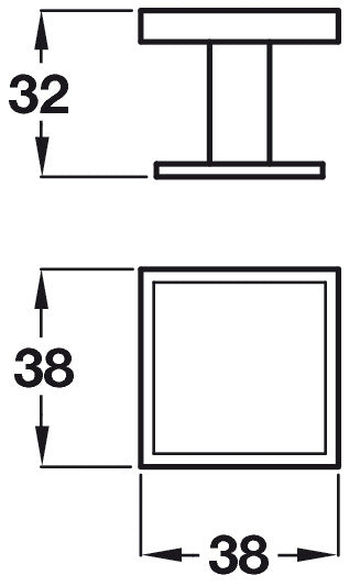 Lumley Knob Sq Pewter 38x38x32mm