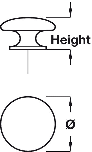 Metropolis Knob 303 SSS D60x35mm