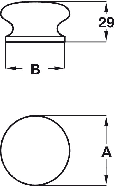 Knob Unfinished Beech D45x29mm