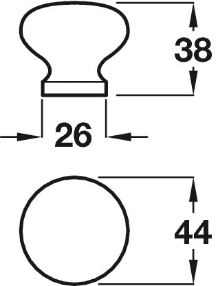 Knob Unfinished Oak D44x38mm