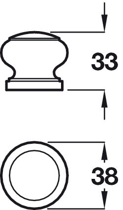 Knob Unfinished Oak D38x33mm