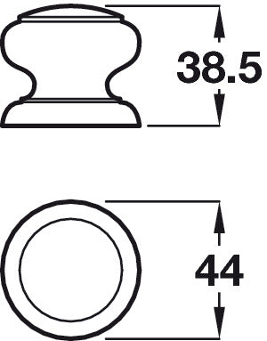 Knob Unfinished Oak D44x38.5mm