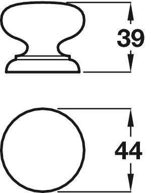 Knob Unfinished Beech D44x39mm