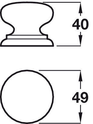 Knob Unfinished Oak D49x40mm