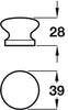 Knob Unfinished Oak D39x28mm