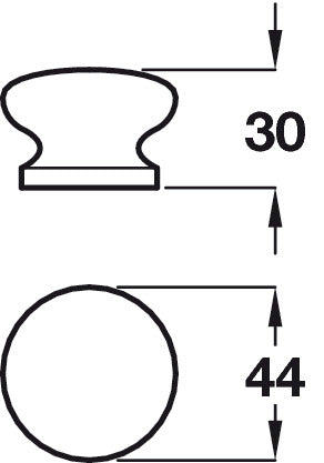 Knob Unfinished Oak D44x30mm