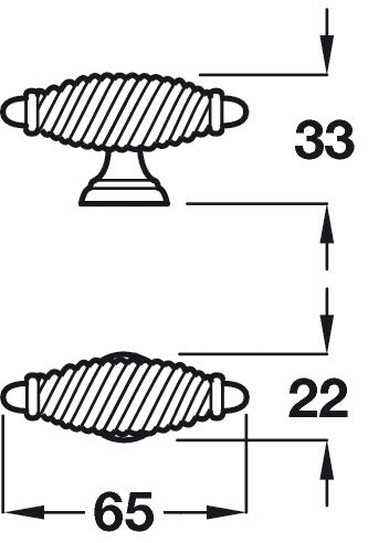 Twister Pull Hdl ZA Ant Pew 65x22mm