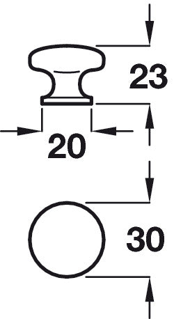Coco Knob ZA SS Effect D30x23mm