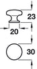 Coco Knob ZA SS Effect D30x23mm