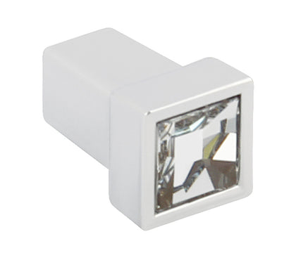 Crystal Knob Pol Chrome 13x13x20mm