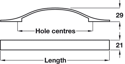 Chiswick Bow Handle ZA Bru Nkl 256mm cc