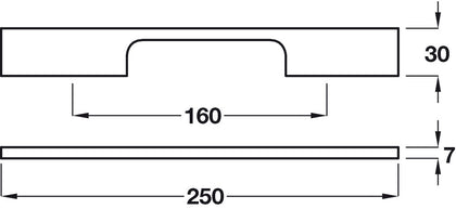 Pull Handle Alu SSE 30x250x160mm cc