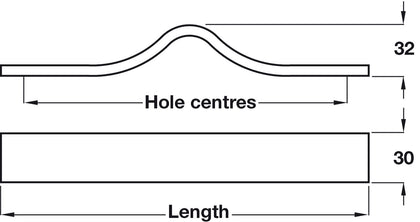 Pull Handle Alu SSE 30x268x256mm cc CLR
