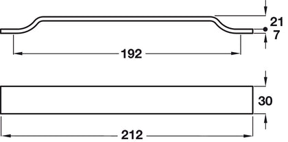 Pull Handle Alu St St Effect 192mm cc