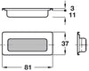 Inset Hdl Brass Pol Chr/Matt Blk 81x37mm