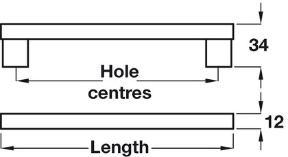 Bar Hdl BSS 12x814mm 792mm cc