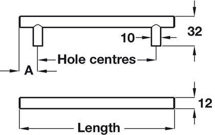 Barnabus Bar Hdl St B.Nkl D12mm 477mm cc