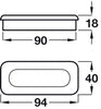 Inset Handle Unfinished Oak 94x40x18mm