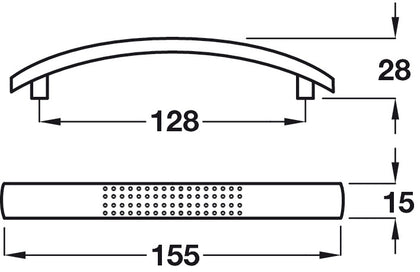 Dotty Bow Handle ZA Pol Chr 128mm cc