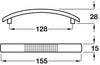 Dotty Bow Handle ZA Pol Chr 128mm cc