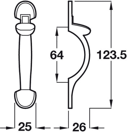 Norfolk Pull Hdl ZA Ant Pewter 64mm cc