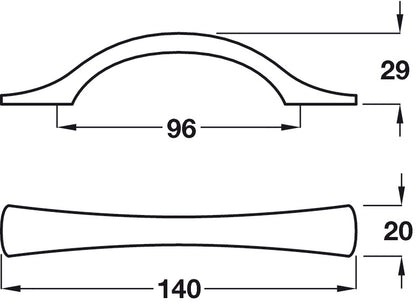 Emily Bow Handle ZA Matt Nkl 96mm cc