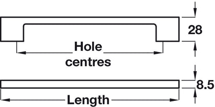 Laburnum D Pull Hdl Alu Pol Chr 256mm cc
