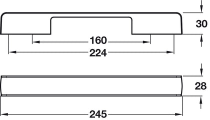 Noir D Pull Hdl ZA PC/Blk 160/224mm cc