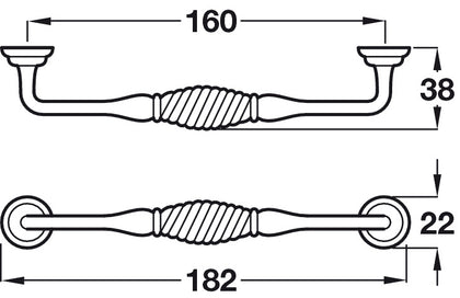 Twister D Pull Hdl ZA Ant Pew 160mm cc