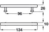 Ava Bar Hdl ZA Pol Chrome 96mm cc