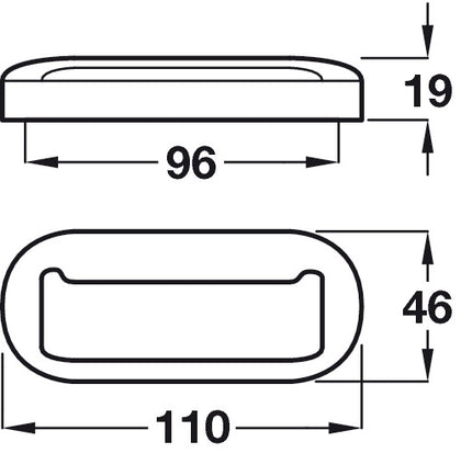 Pull Hdl ZA Alu Col 110x46mm 96mm cc