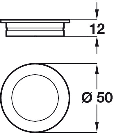 Inset Hdl ZA Pol Chrome D50mm