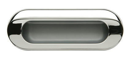 Inset Hdl ZA Pol Chr/Alu Col 112x40mm