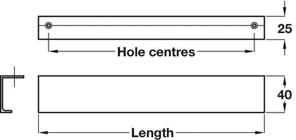 Lister Trim Hdl Alu Bru Nkl 128mm cc