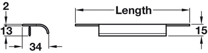 Profile Handle Pol. Aluminium 996mm CLR