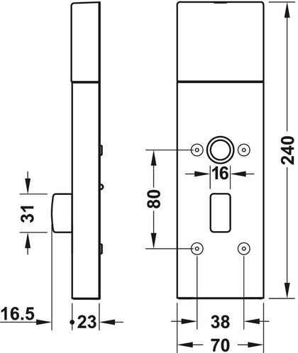 Dialock DT710 DrTerminal Set L Lvr SSS