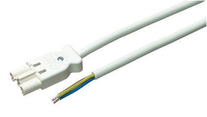 Mains Lead Female Pl White 3000mm