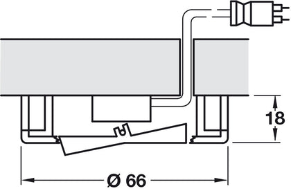 Rocker Switch 2.0m w Male M.Plug Chr