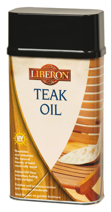 Liberon Teak Oil w UV Filter 1L Clr Sat