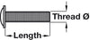 Flat Head Bolt M6x28mm St Galv