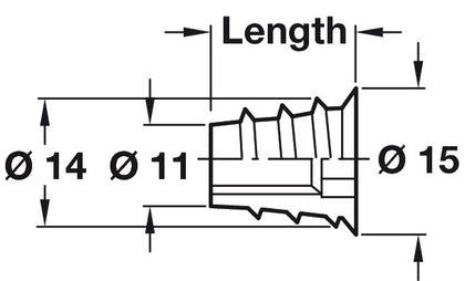 Screw-In Sleeve M8 D11x13mm SW8 BZP