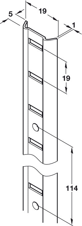 Universal M Bookcase Strip 1829mm St SN