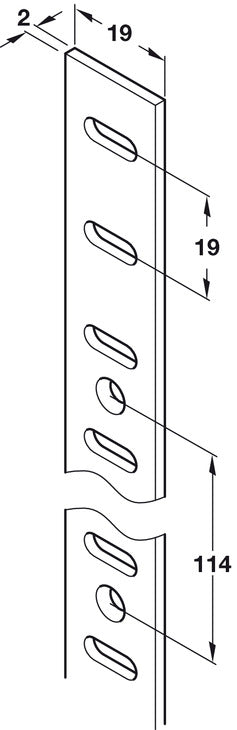 Flat Bookcase Strip 1829mm Steel SN
